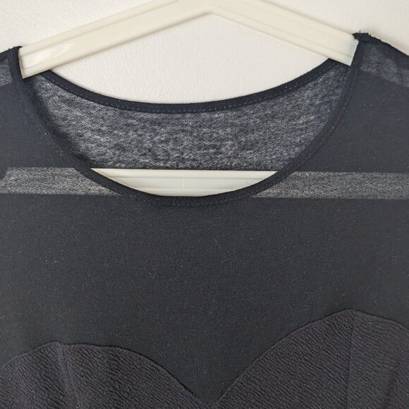 DYNAMITE Sheer Black Dress A-Line Size S Small 4 - Picture 3 of 7